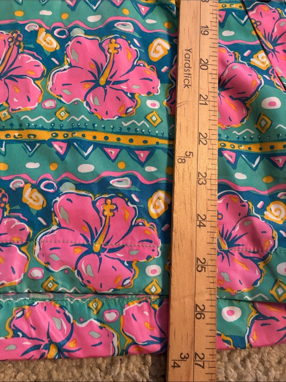 Simply Southern Retro Hibiscus Raincoat Pullover Hoodie Pink Green Small NWT - Picture 10 of 11